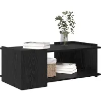 vidaXL Table basse noire imitation chêne, 90 x 50 x 33 cm, matériau composite en bois