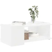 vidaXL Table basse blanche 90 x 50 x 33 cm en aggloméré