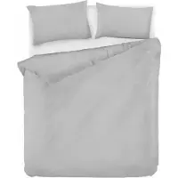 L'essentiel Maison , ensemble housse de couette king-size (FR), Solid - Grey, 65 % COTON / 35 % POLYESTER, gris, 240 x 220 cm