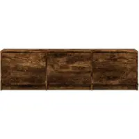 vidaXL Meuble TV avec éclairage LED, 140 x 34 x 40 cm, chêne fumé