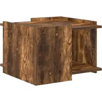 vidaXL Table basse en bois imitation chêne fumé, 50,5 x 50 x 33 cm