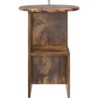vidaXL Table d'appoint en bois imitation chêne fumé, diamètre 39,5 x 55 cm