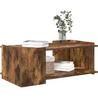 vidaXL Table basse en chêne fumé 90 x 50 x 33 cm, bois d'ingénierie