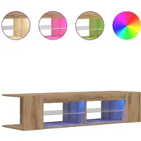 vidaXL Armoire TV avec lampes LED Chêne Artisan 90x39x30 cm