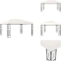 vidaXL Tente de jardin 3×4 m en tissu crème - Tentes de jardin et tentes de réception