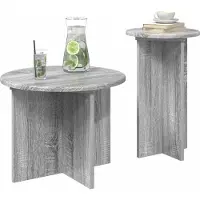 vidaXL Ensemble de tables d'appoint avec stockage 2 pcs Sonoma gris