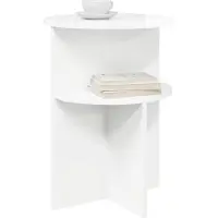 vidaXL Table d'appoint Blanc brillant Ø 39,5 x 55 cm Bois d'ingénierie