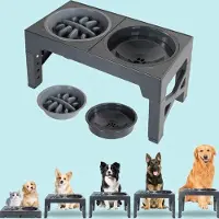 Markenlos Gamelle pour chien avec support surélevé et réglable - Design moderne