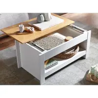Wohnling 85 x 47 x 45 cm blanc / chêne |