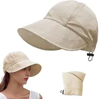 OEM Chapeau de plage - Chapeau de soleil pour femme UPF 50+ - Chapeau de plage pliable à large bord - Été et plein air - Beige - Tour de tête 55-60 cm - Beige