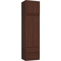 Akord Armoire Avec Surmeuble 2 Portes 2 Tiroirs Wengé 60X51X234