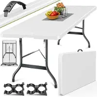Famanu Table de plage pliable pour la plage, la randonnée, le camping, les pique-niques et les événements sportifs, 140 x 80 cm