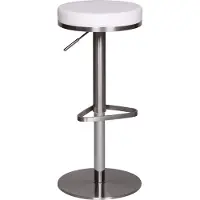 Wohnling Tabouret de bar Durable M7 acier inoxydable brossé blanc ; WL1.294
