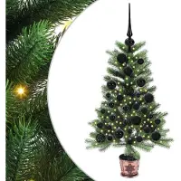 vidaXL Arbre de Noël avec 150 LEDs avec support Vert 90 cm PE
