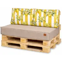 Blomster ensemble de coussins pour palettes 3 pièces 120x80 cm pour europalettes imperméables coussins de jardin tissu oxford avec fermeture éclair