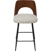 Signature - Chaise de comptoir en tissu beige L45 cm - AUSTIN