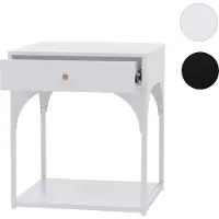 Mendler Table de chevet HWC-O88, commode, table d'appoint, table de nuit, tiroir métallique 50 x 43 x 41 cm blanc