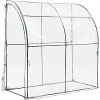 En.casa Serre murale Juta 100x200x215cm Serre en film plastique PVC Transparent