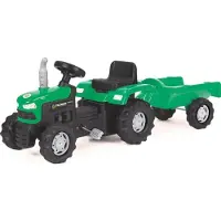 Buddy Toys BPT 1013 Tracteur marcheur avec chariot amovible, deux roues arrière, siège réglable, klaxon, capacité de 35 kg, vert