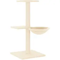Syfax Arbre à chat avec griffoirs en sisal crème 72 cm