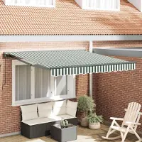 Prolenta Maison Exclusive - Cadre de store vert et blanc 300 x 250 cm