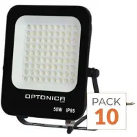 Silamp Pack de 10 - Projecteur LED Extérieur SMD 50W IP65 Noir - Blanc Froid 6000K - 8000K