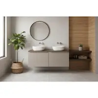 Meublorama Plan vasque VANTA chêne foncé 120 cm – Tablette de salle de bain