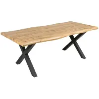 Meublorama Table RIVET – Rectangulaire 180 cm – MDF et métal – Style industriel