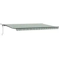 Syfax Auvent rétractable Vert et blanc 500 × 300 cm Polyester