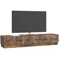 vidaXL Meuble TV en chêne fumé 147 x 34,5 x 27 cm en aggloméré