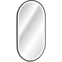 Meublorama Miroir salle de bain LED noir ovale 90x50 cm design
