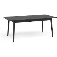 Meublorama Table extensible MONDO – Noir mat – 160 à 200 cm – Pieds inclinés en métal
