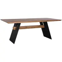 Meublorama Table de salle à manger ZENTOR 200 cm – Plateau en chêne sauvage et pieds en métal noir – Style industriel haut de gamme