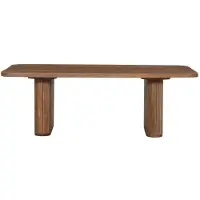 Meublorama Table basse TALVORA – Bois de manguier massif – Table basse rectangulaire 120x60 cm – Design brut et naturel