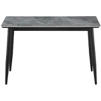 Meublorama Table à manger GRANVIA – 120x70 cm – Effet ardoise – Structure métal – Design compact et moderne