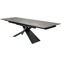 Meublorama Table de salle à manger STELIX – Extensible 180 à 260 cm – Structure métal et plateau en verre trempé et céramique