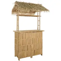 vidaXL Table de bar d'extérieur Nature 115 x 95 x 215 cm en bambou