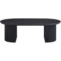 Meublorama Table basse VAGOS – Coloris brun foncé – Table basse rectangulaire 120x70 cm – MDF – Design contemporain