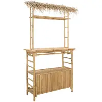 vidaXL Table de bar d'extérieur Nature 110 x 50 x 209 cm en bambou