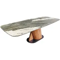 Meublorama Table de salle à manger VORTEX – Extensible 180 à 260 cm – Plateau céramique aspect marbre gris – Pieds métal – Style moderne