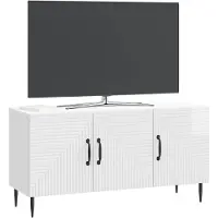 vidaXL Meuble TV , blanc brillant, 99 x 34,5 x 50 cm, aggloméré