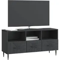 vidaXL Meuble TV noir 102 x 34,5 x 50 cm en aggloméré