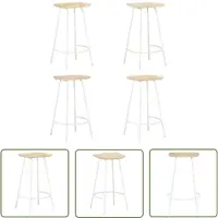 The Living Store Tabourets de bar 4 pcs. Bois massif de manguier