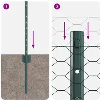 vidaXL Clôture hexagonale avec poteaux, 25 x 0,6 m, en acier revêtu de PVC