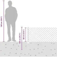 vidaXL Clôture en fil métallique avec poteaux, 25 x 0,6 m, en acier revêtu de PVC