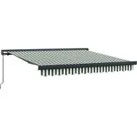 vidaXL Store rétractable vert et blanc 300 x 250 cm Tissu et métal