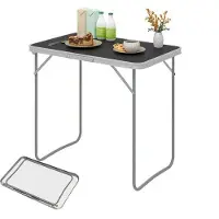 OEM Table de balcon pliante, 80 x 50 x 70 cm, noire, MDF et métal