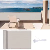 Markenlos Protection de balcon, dimensions 0,8 x 4 mètres, couleur taupe