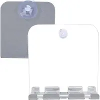 OEM Miroir de douche avec poignée - Miroir de salle de bains sans trous de fixation - 2 pinces - Miroir à ciseaux blanc