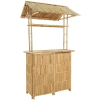 vidaXL Table de bar d'extérieur Nature 115 x 95 x 214 cm en bambou
